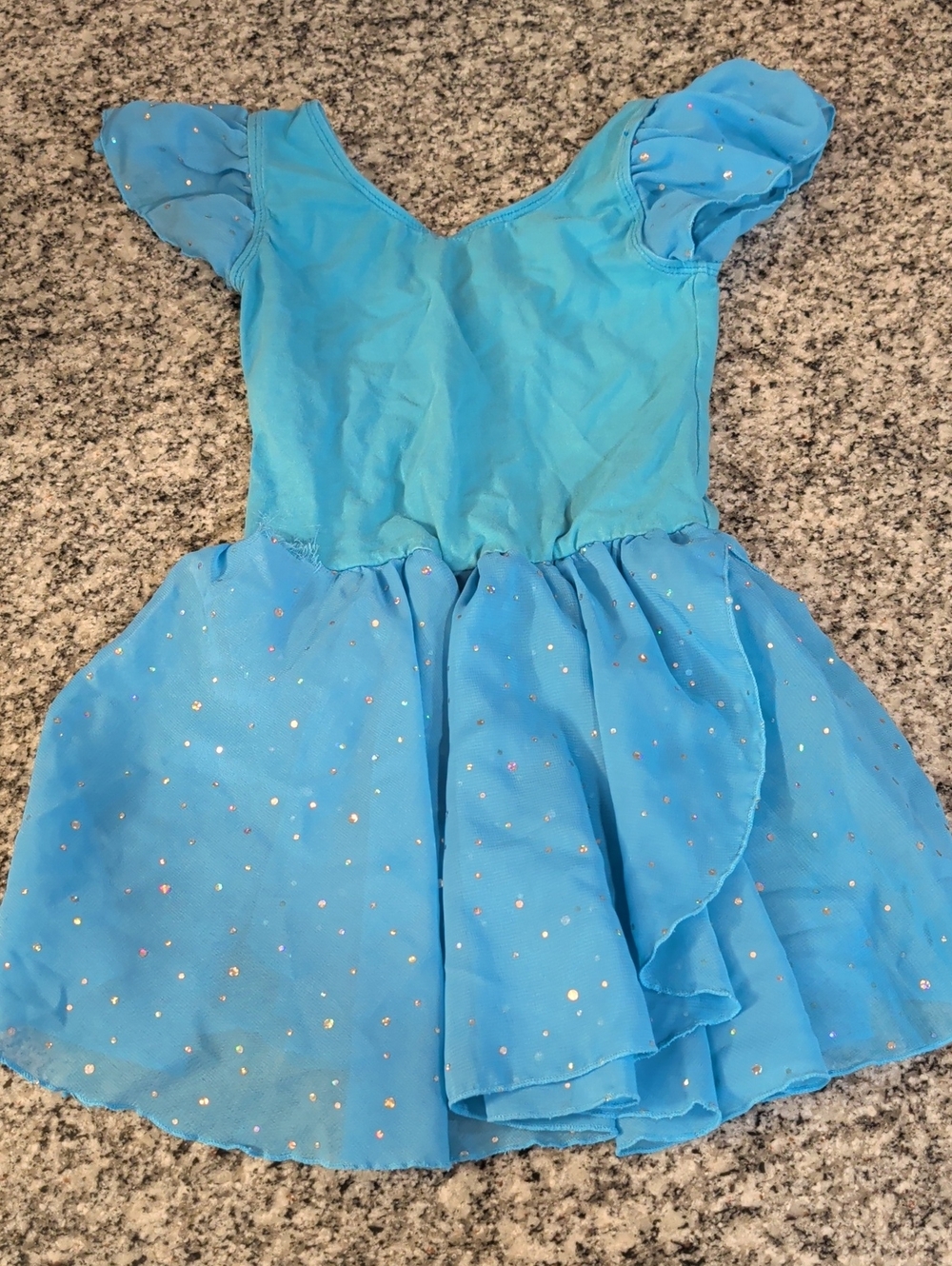Blue Sparkle Girls' Dance Costume Dress